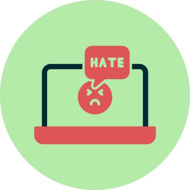 Nefret mesajı, vektör simgesi çizimi 