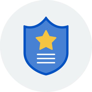 Polis rozeti. Web simgesi basit illüstrasyon