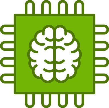 Yapay Zeka simgesi, vektör illüstrasyonu 