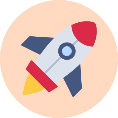 Roket. Web simgesi basit illüstrasyon 