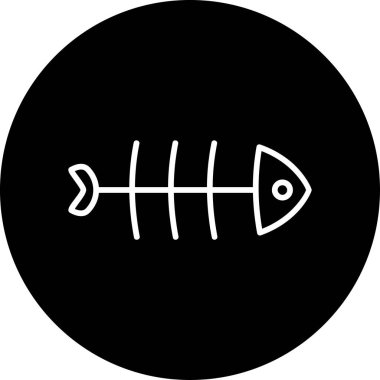 Balık kemikleri. Web simgesi vektör illüstrasyonu