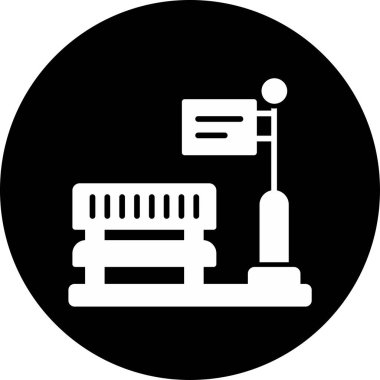 Tren durağı. Web simgesi basit illüstrasyon 