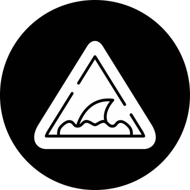 Köpekbalığı hayvan simgesi işaret vektör illüstrasyonu 