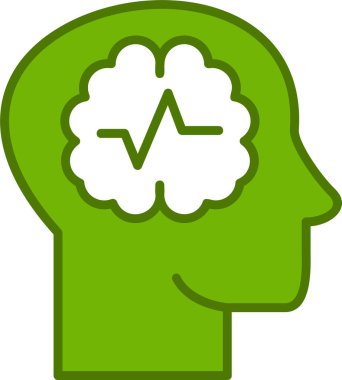 Beyin ikonu vektör illüstrasyonu. Sara nöbeti. 