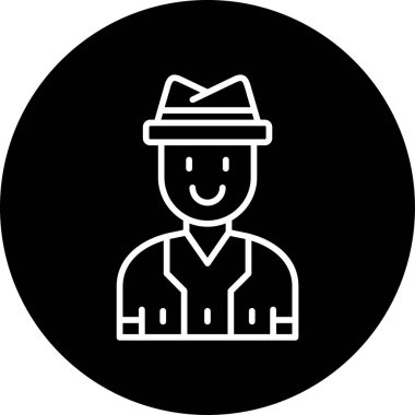 Şapkalı mutlu adam, neşeli avatar.