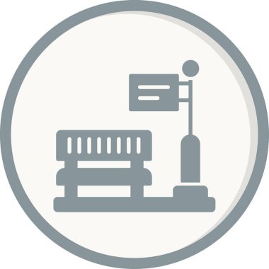 Tren durağı. Web simgesi basit illüstrasyon 