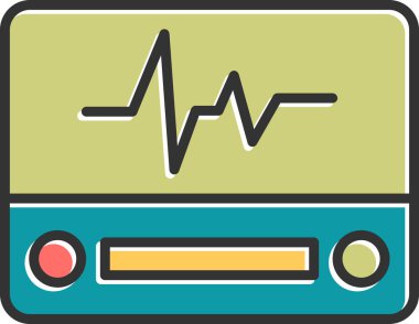 Elektrokardiyogram web simgesi, vektör tasarımı 