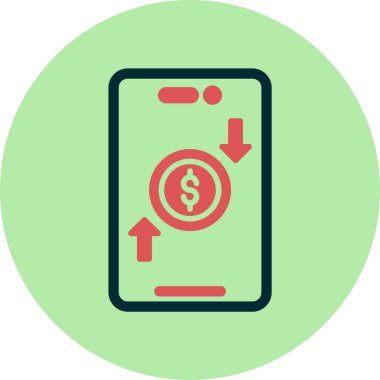 Çevrimiçi para transferi. Web simgesi basit illüstrasyon 