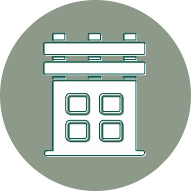 Şehir binası simgesi, vektör illüstrasyonu basit tasarım