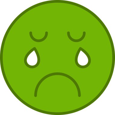 Ağlayan emoji. Web simgesi basit illüstrasyon