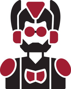 Cyborg Web simgesi, vektör illüstrasyonu