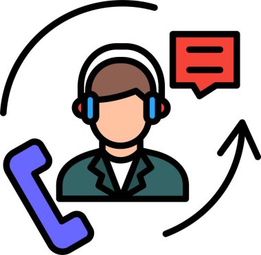 Müşteri hizmet vektör satırı simgesi