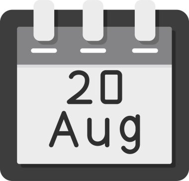 Ağustos takvim simgesi. vektör illüstrasyonu