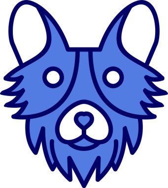 Corgi köpek simgesi vektör illüstrasyonu