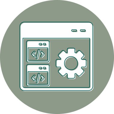 Web simgesi kodlama, illüstrasyon vektör 