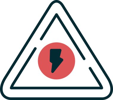 Yüksek Voltaj simgesi, vektör illüstrasyonu