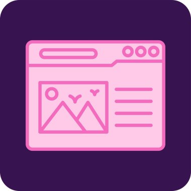 İnternet sitesi. Web simgesi vektör illüstrasyonu