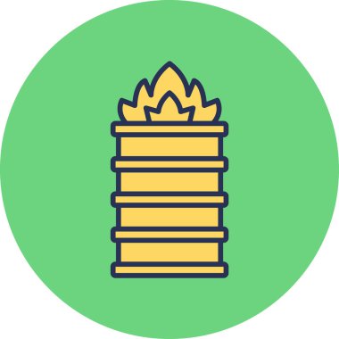 Basit vektör yakma fıçısı simgesi