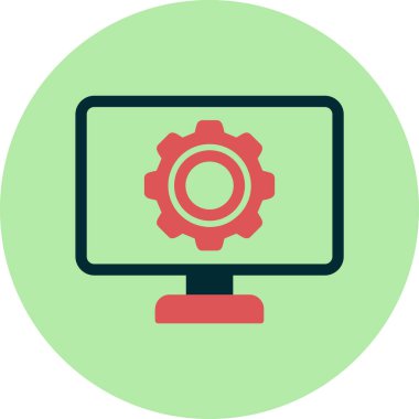 düz ayar simgesi, vektör illüstrasyonu