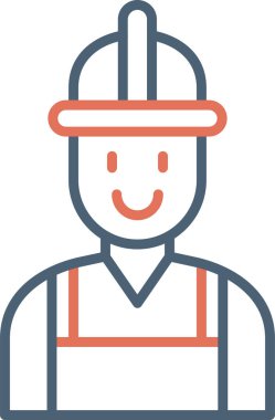 İşçi. Web simgesi basit illüstrasyon 