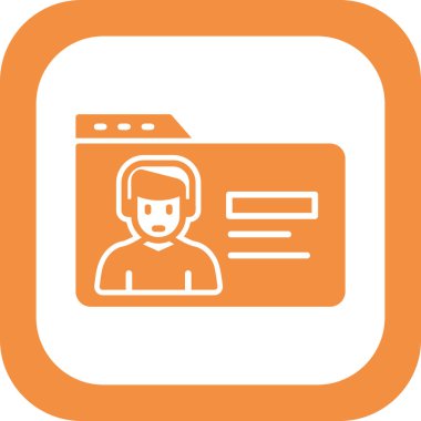 Basit web profili simgesi, vektör illüstrasyonu