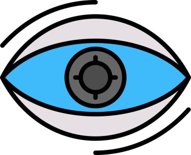 İnsan gözünün basit çizimi açıldı, vizyon kavramı