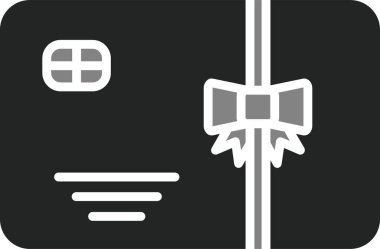 Hediye kartı simgesi, vektör illüstrasyonu