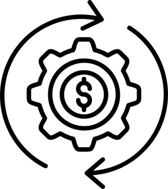 Para akışı. Web simgesi basit illüstrasyon