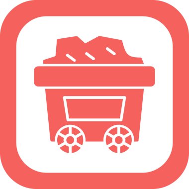 Maden arabası. Web simgesi basit illüstrasyon