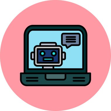Chatbot, robot simgesi, vektör illüstrasyonu