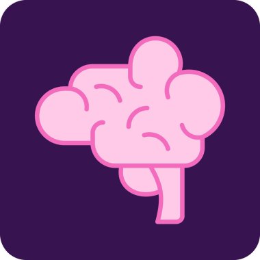 Beyin simgesi, vektör illüstrasyonu basit tasarım