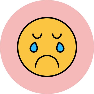 Ağlayan emoji. Web simgesi basit illüstrasyon