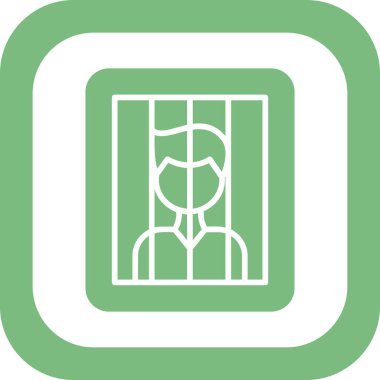 mahkum yassı ikon vektör çizimi 