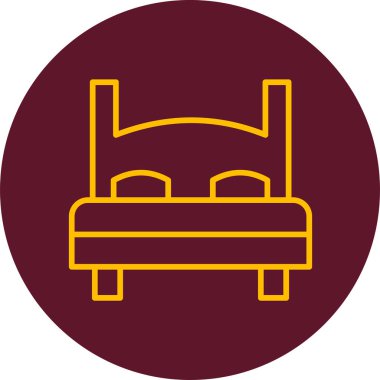 Çift kişilik yatak. Web simgesi basit illüstrasyon 