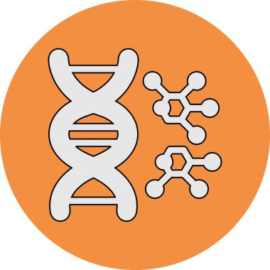 DNA simgesi. Web için DNA vektör simgelerinin basit çizimi 