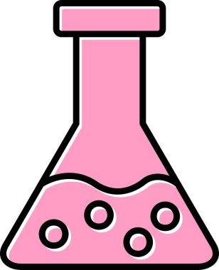 Kimyasal matara simgesi, vektör çizimi basit tasarım