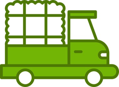 saman simgesine sahip kamyon, vektör illüstrasyonu