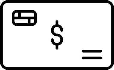 Banka kredi kartı simgesi vektör illüstrasyonu