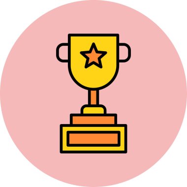 Kupa simgesi, vektör illüstrasyonu basit tasarım