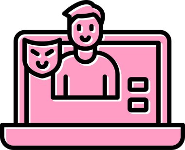 Sahtekarlık. Web simgesi basit illüstrasyon