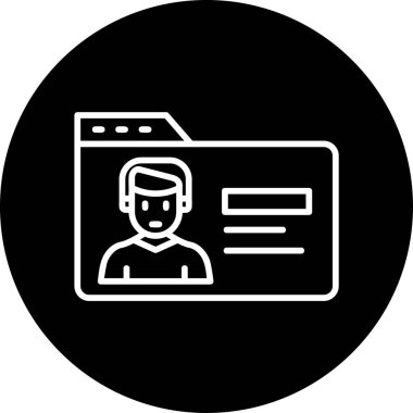 Basit web profili simgesi, vektör illüstrasyonu