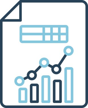 Bir tablo simgesinin vektör illüstrasyonu