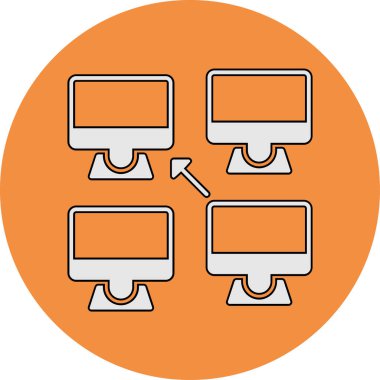 Merkezi olmayan modern simgenin vektör illüstrasyonu