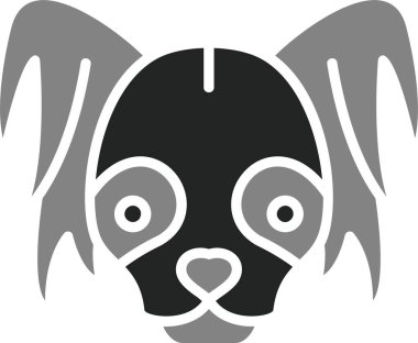 Çin armalı köpek kafası simgesi, vektör illüstrasyonu