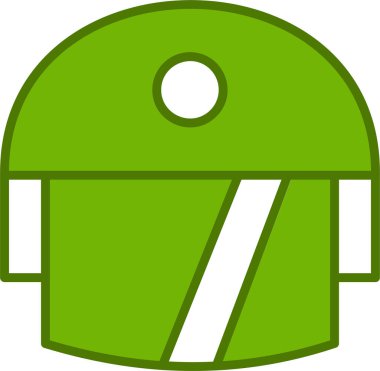 Soyut bir şekilde tasarlanmış modern bir miğferin renkli vektör simgesi.