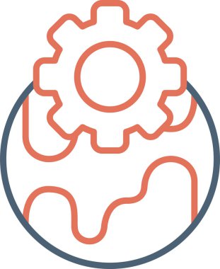 düz ayar simgesi, vektör illüstrasyonu