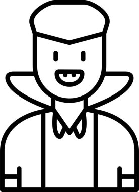 Drakula web simgesi, basit vektör illüstrasyonu