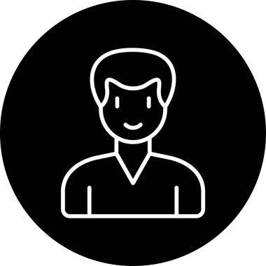 Erkek avatar. Web simgesi basit illüstrasyon