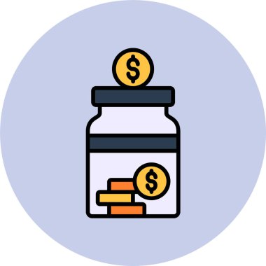 Cam kavanoz simgesi, vektör illüstrasyonu basit tasarım