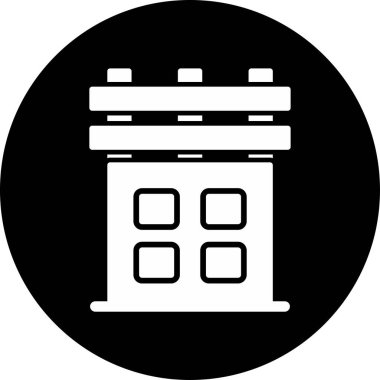 Şehir binası simgesi, vektör illüstrasyonu basit tasarım